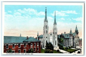 c1930 Cathedral Square Exterior Building Fort Wayne Indiana IN Vintage Postcard