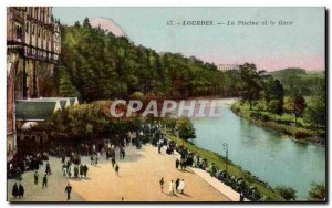 Old Postcard Lourdes Pool And Gave