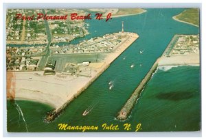 Vintage Aerial View Of Manasquan Inlet N.J.Postcard P71E