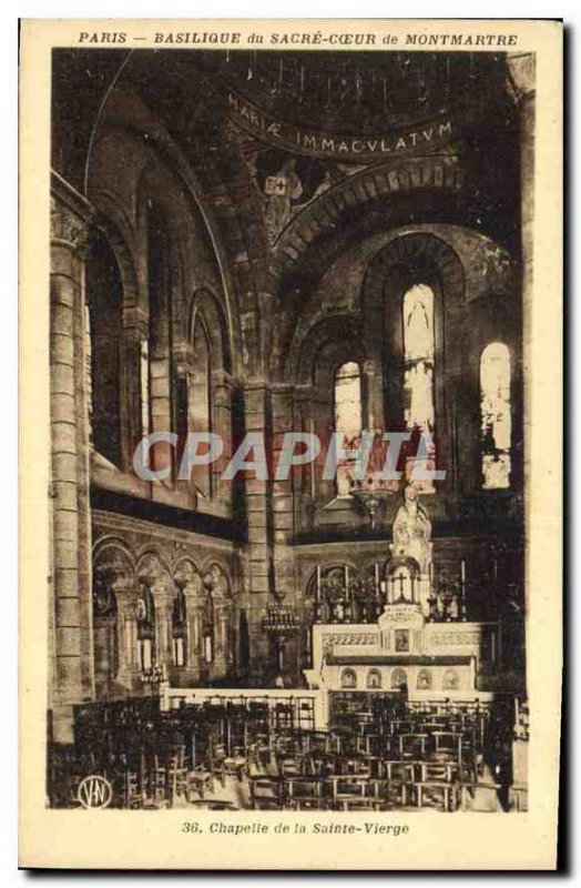 Postcard Old Paris Basilique du Sacre Coeur in Montmartre Chapel of the Holy ...