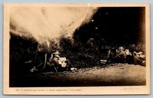 RPPC  WW1  A Machine Gun Battery in Action  France  Postcard