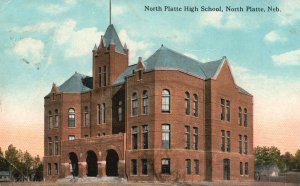 Vintage Postcard 1923 North Platte High School Building North Platte Nebraska NE