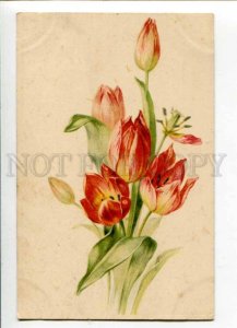 402749 Bouquet TULIP FLOWERS by C. KLEIN vintage Russia PC