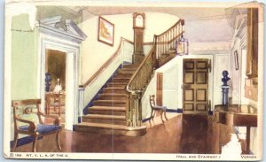 Postcard - Hall And Stairway At Mount Vernon, Virginia