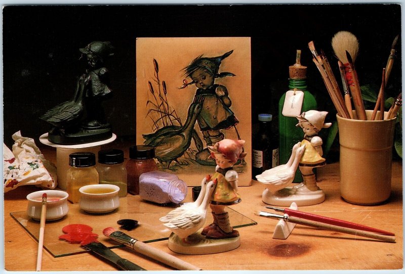 c1990s E. Peoria, IL M.I. Hummel Master Painter Art Jumbo Postcard Paint M31