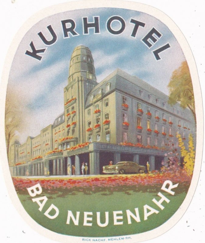 Germany Bad Neuenahr Kurhotel Vintage Luggage Label lbl0209