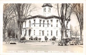 H91/ McMinnville Oregon RPPC Postcard c40s Yanhill County Court House 99
