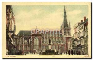 Old Postcard Liege La Cathedrale