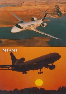 Embraer ERJ 145 Miami International Airlines Airport 2x Plane Postcard