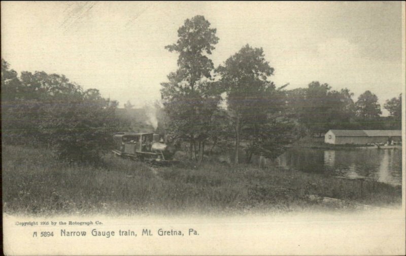 Mt. Gretna PA Narrow Gauge RR Train c1905 Unused Postcard 