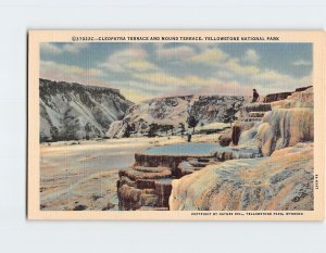 Postcard Cleopatra Terrace And Mound Terrace, Yellowstone National Park, WY