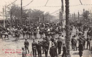 Sevilla Seville Spain Real de La Feria Street Fair Real Photo Postcard AA33341