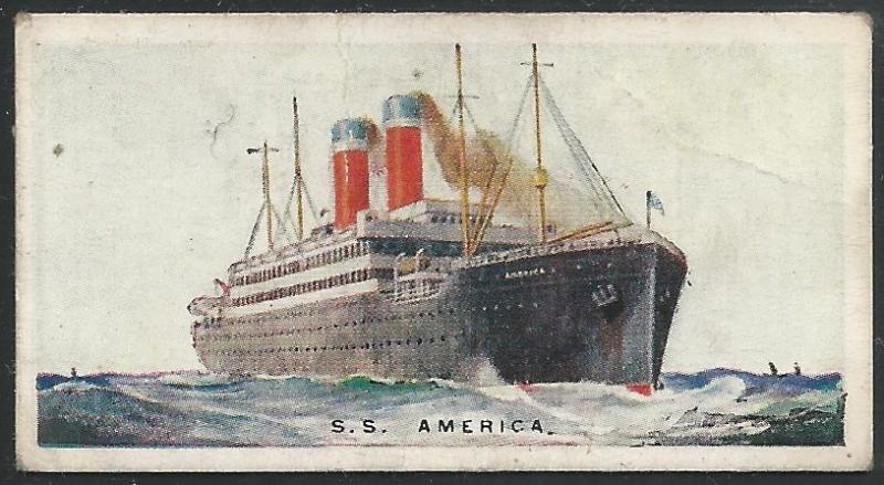 Canada 1924 Imperial Tobacco S.S. AMERICA Ships ot the World Cigarettes Card