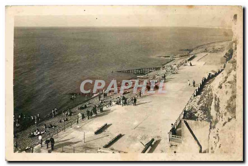 Old Postcard Ault Onival Somme Beach at high tide