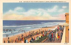 Wrightsville Beach North Carolina beach bathers linen antique pc Y15019