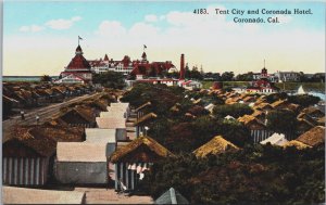 Tent City and Coronado Hotel Coronado California Vintage Postcard C140