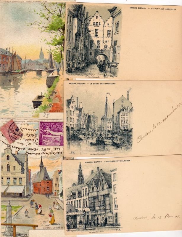 BELGIUM 77 Vintage Litho Postcards pre-1910 (L2914)