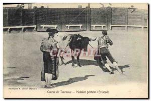 Old Postcard Bullfight Bullfight Matador bearing the & # 39estocade