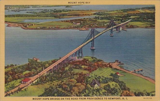 Rhode Island Newport To Providence Mount Hope Bridge 1952