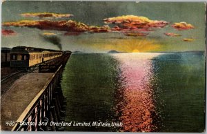 Sunset and Overland Limited, Salt Lake Midlake UT Vintage Postcard D40