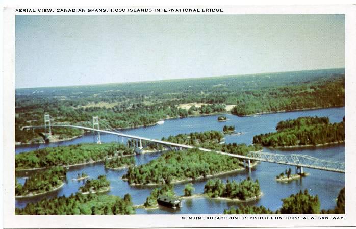 Aerial View Canadian Spans Thousand Islands International Bridge Ontario Canada