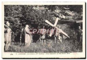 CPA Lourdes Le Calvaire Jesus rencontre sa tres Sainte Mere 