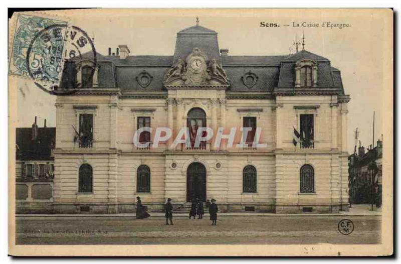 Old Postcard Bank Caisse d & # 39Epargne Sens