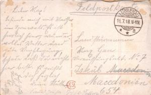 SPREEWALD GERMANY GASTHAUS EICHE~MAN-WOMAN POLES TO BOAT POSTCARD FELDPOST 1918