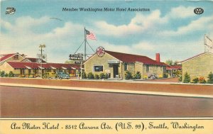 Postcard Washington Seattle Ace Motor Hotel US 99 roadside occupation 23-12150