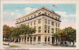 Masonic Temple Montgomery AL Alabama Masons Building Flag c1919 Postcard H50