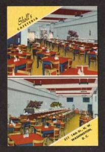 DC  Sholl's Cafeteria Restaurant WASHINGTON Postcard PC