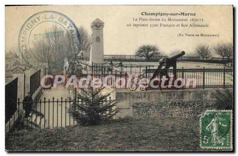 Old Postcard Champigny Sur Marne The Platform Du Monument