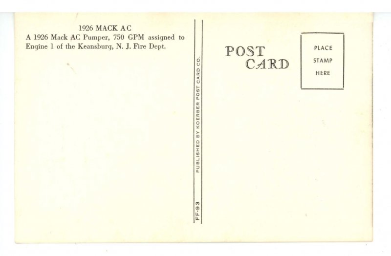 NJ - Keansburg. Fire Department, Engine 1