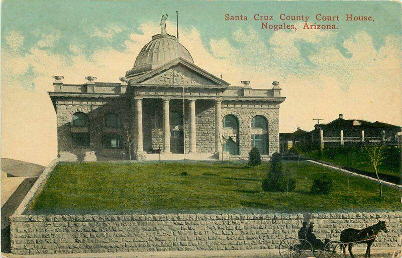 1934 Santa Cruz County Court House Nogales Arizona Postcard International 3399