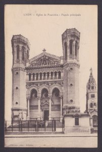 FRANCE, Postcard, Lyon, Church of Fourvière, Main facade