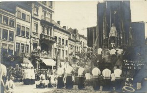 PC BELGIUM, BRUSSELS, PROCESSION NOTRE-DAME, Vintage REAL PHOTO Postcard(b30100)