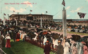 Vintage Postcard 1910's Baby Parade Day Asbury Park NJ New Jersey