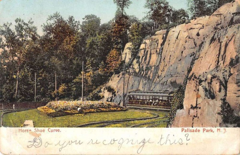 Palisade Park New Jersey Horse Shoe Curve Railroad Vintage Postcard AA53389
