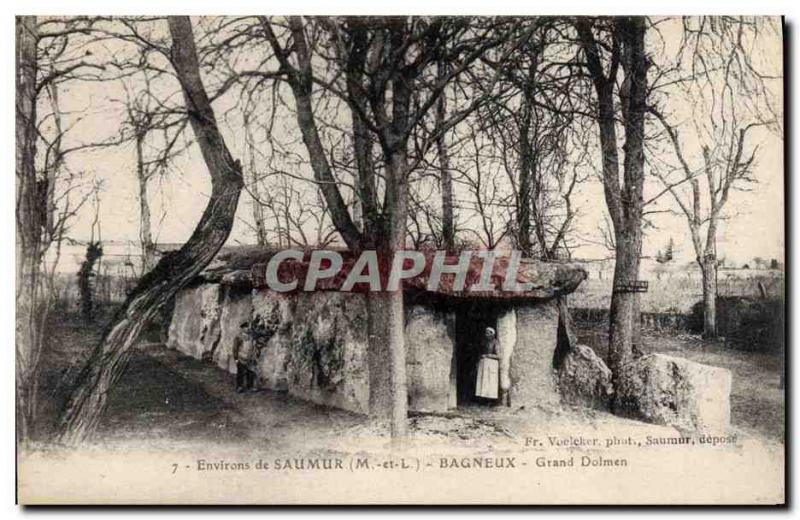 Postcard Old Menhir Dolmen Environs de Saumur Bagneux Grand dolmen