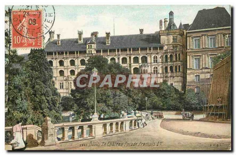 Old Postcard Blois Chateau Facade Francois I