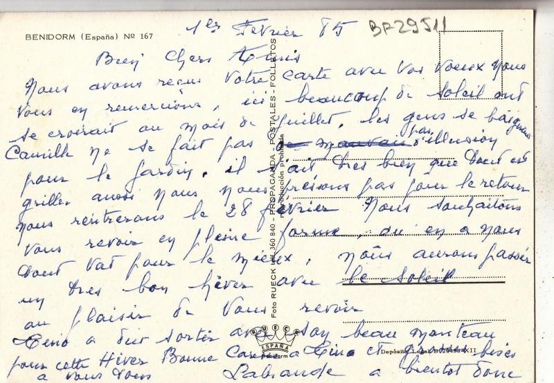 BF29511 benidorm  spain   front/back image