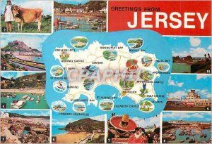 Modern Postcard Greetings From Jersey Channel Islands