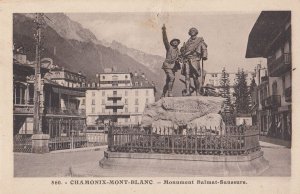 Chamonix Mont Blanc Monument Balmat Saussure Statue Military Postcard