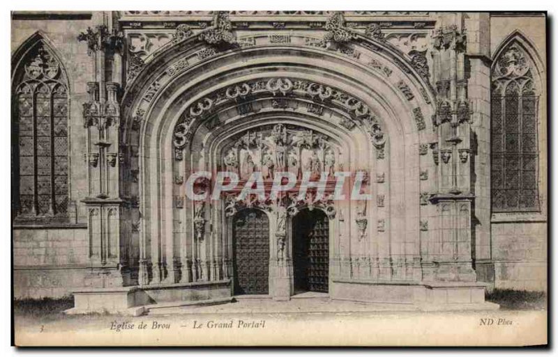 Postcard Ancient Church Of Brou The Grand Portal