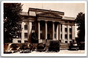 Vtg Huntingdon Tennessee TN Carrol County Court House 1940s RPPC Postcard