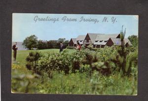 NY Greetings from Irving Lake Erie State Park Bathing House  New York Postcard