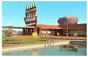 Hacienda Hotel Pool 1970s Beach Chairs Umbrella Yuma Arizona Postcard