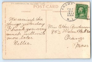 1911 View Of Drottningholms Castle Sweden Crompton RI DPO (1893-1924) Postcard