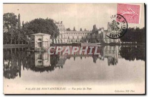 Postcard Old Palace of Fontainebleau Park View taken