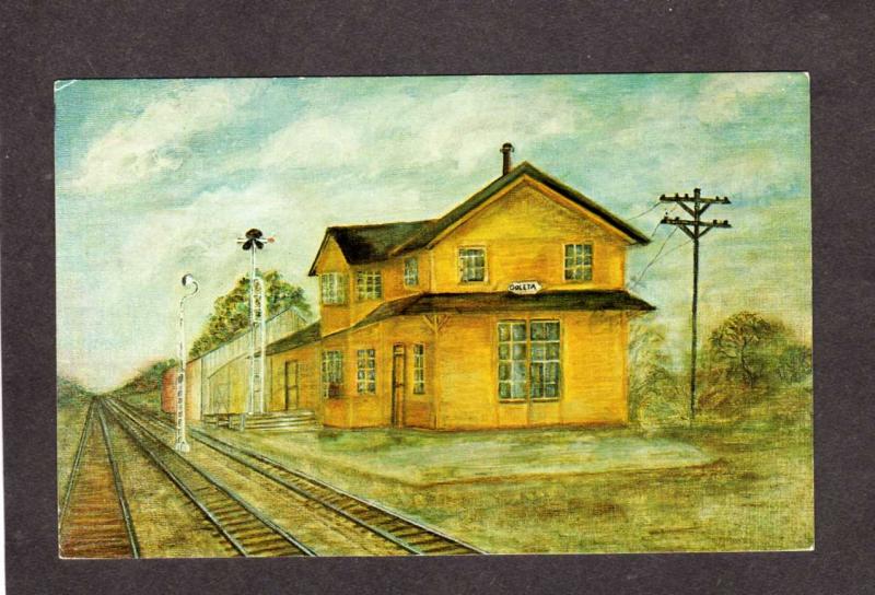 CA Old Goleta Railroad Train Station Depot Santa Barbara California Postcard